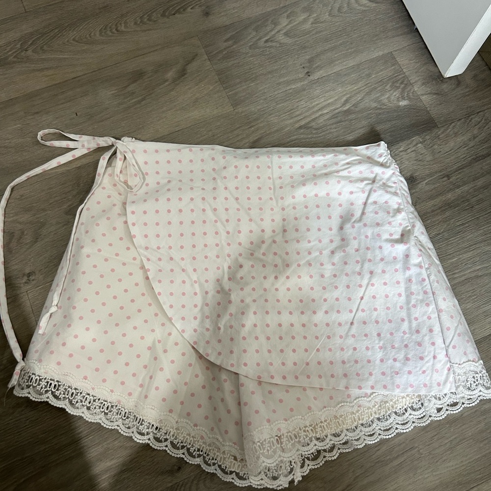 Hand Crafted Pink Polka Dot Skort